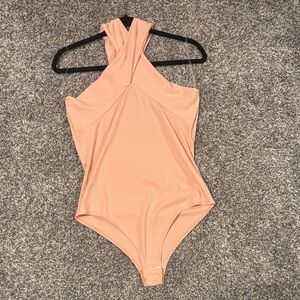 Entro Coral Ribbed Bodysuit